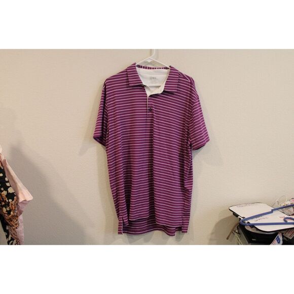 Rule 18 Bobby Jones purple and while strip golf polo shirt size xlarge - Picture 5 of 6